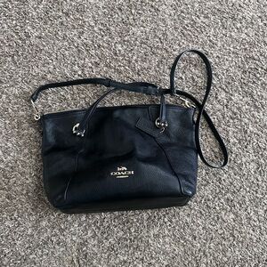 Coach Black Leather Shoulder Bag
